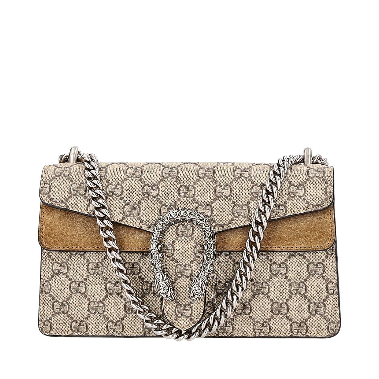 Gucci Supreme Gg Small Mini Dionysus Shoulder Bag Beige Luxity