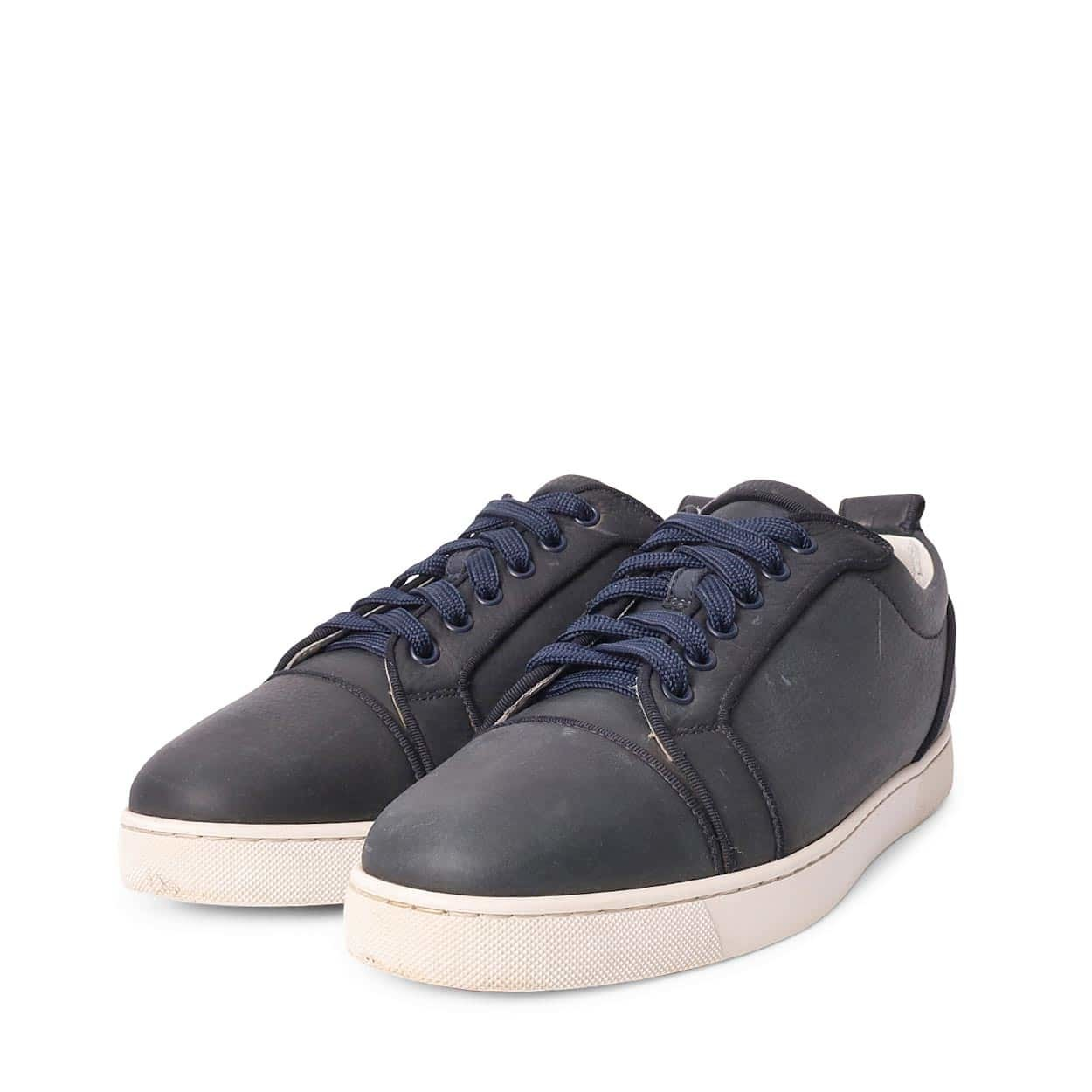 CHRISTIAN LOUBOUTIN Matte Leather Louis Junior Orlato Sneakers Navy