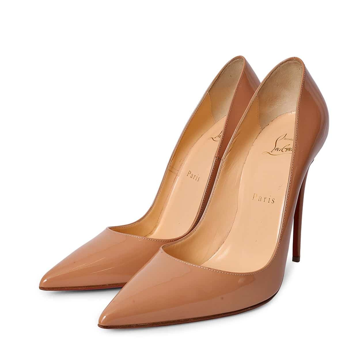 CHRISTIAN LOUBOUTIN Patent So Kate Pumps Nude Luxity