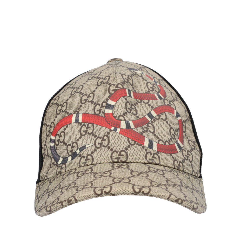 GUCCI Supreme Kingsnake Print Cap Beige | Luxity