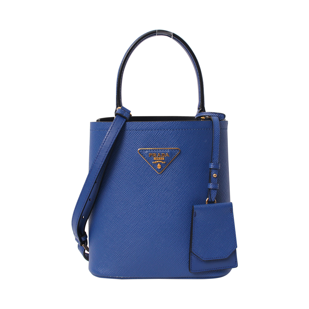 PRADA Saffiano Panier Small Bag Blue | Luxity