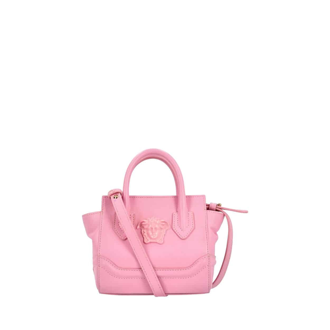 VERSACE Leather Palazzo Crossbody Bag Pink Luxity