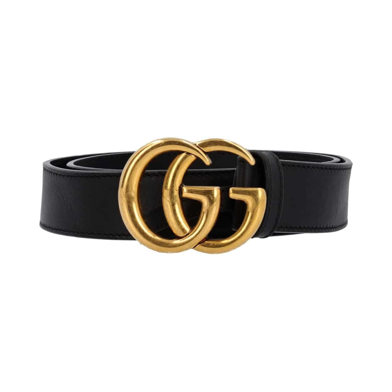 GUCCI Leather Belt Black S 80 32 Luxity