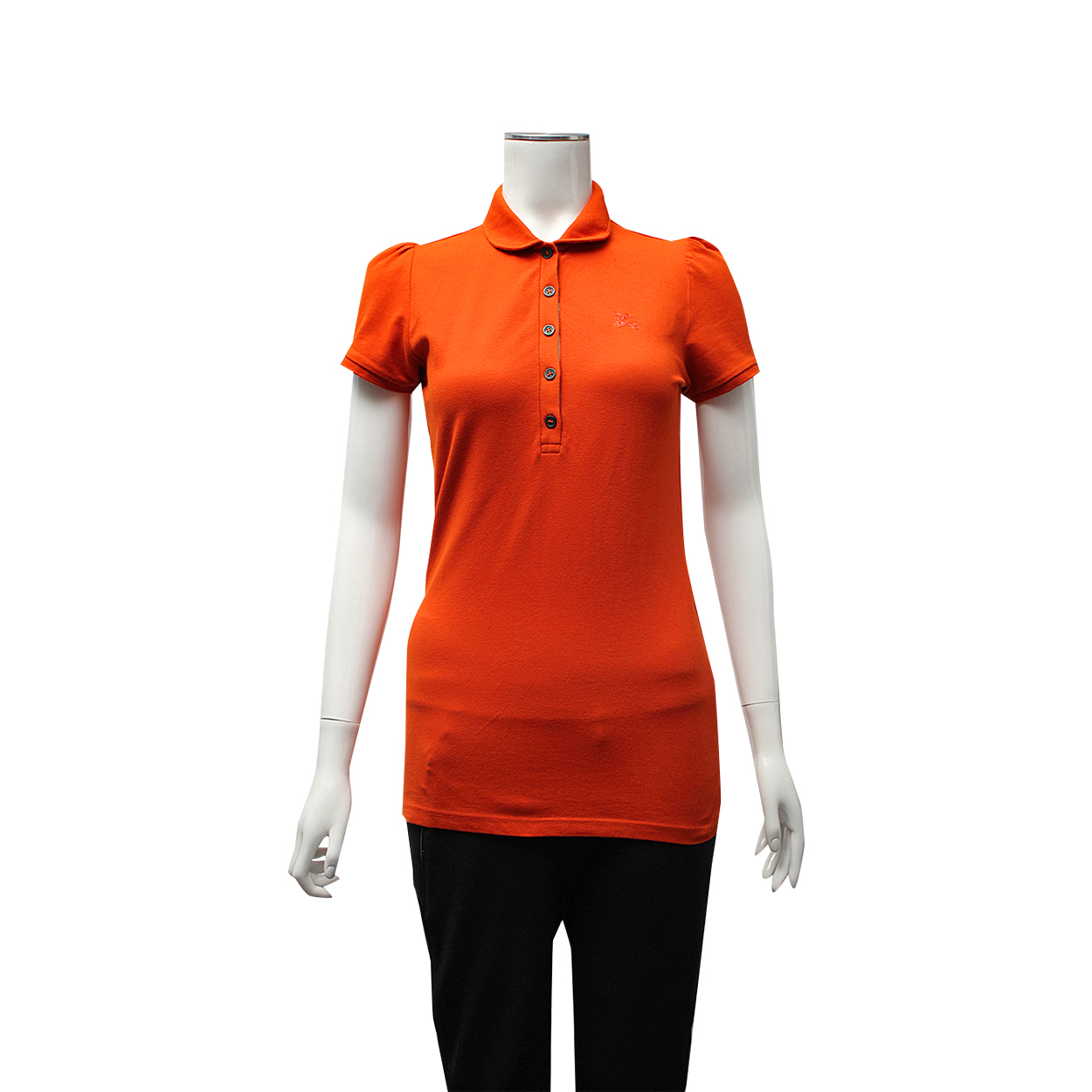 BURBERRY POLO SHIRT LARGE L shops ORANGE WOMEN