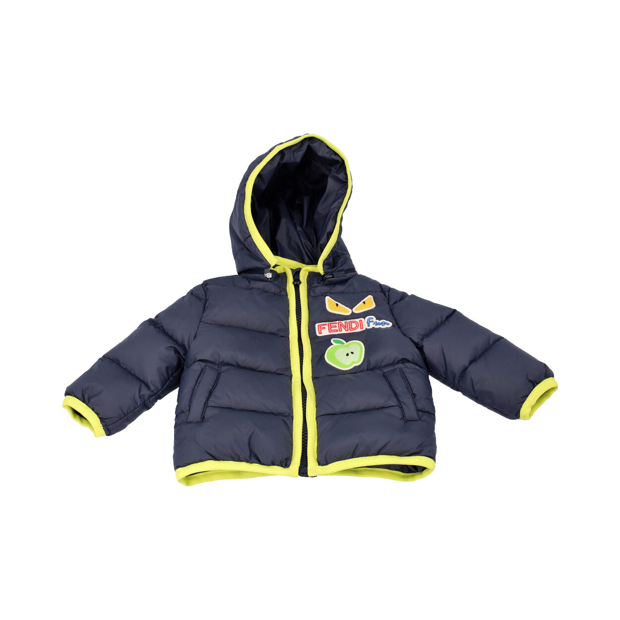 FENDI Synthetic Kids Rama Puffer Jacket Navy Luxity