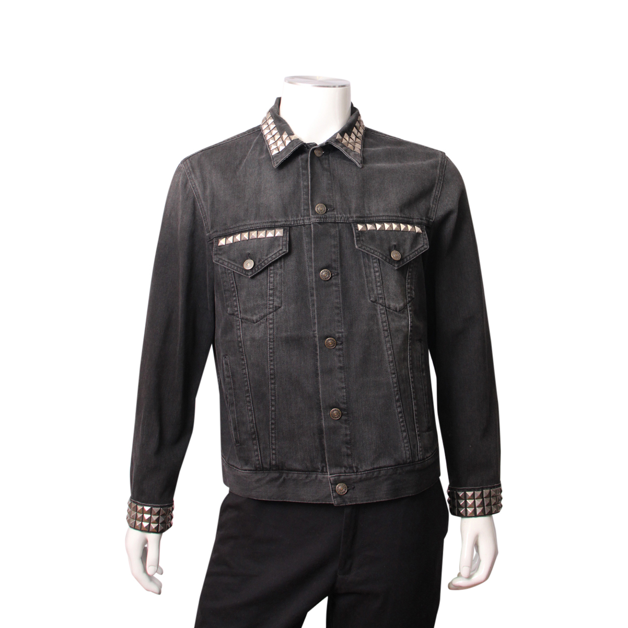 GUCCI Denim Blind For Love Jacket Black Stone Wash Luxity