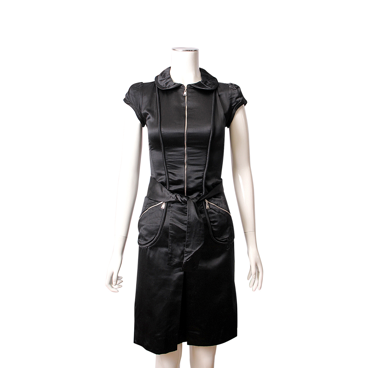 Louis Vuitton black silk dress size outlet 34