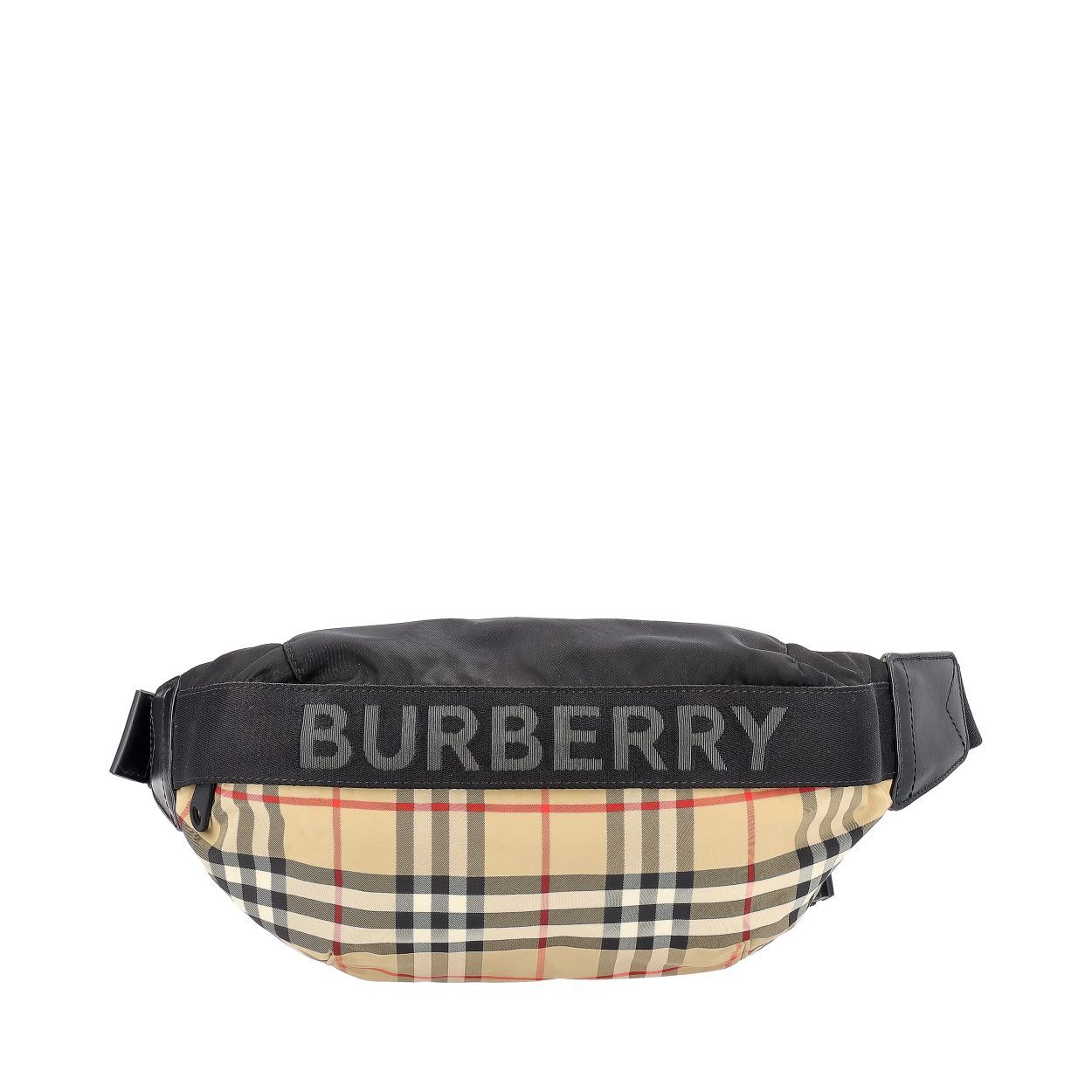 BURBERRY Nylon Check Belt Bag Beige Luxity