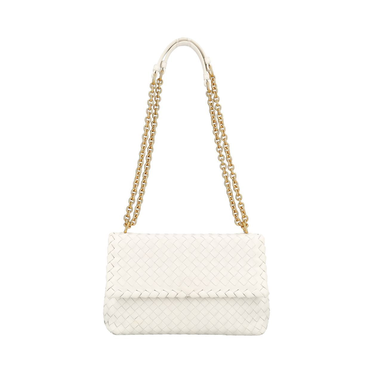 BOTTEGA VENETA Intrecciato Small Olimpia Shoulder Bag White Luxity