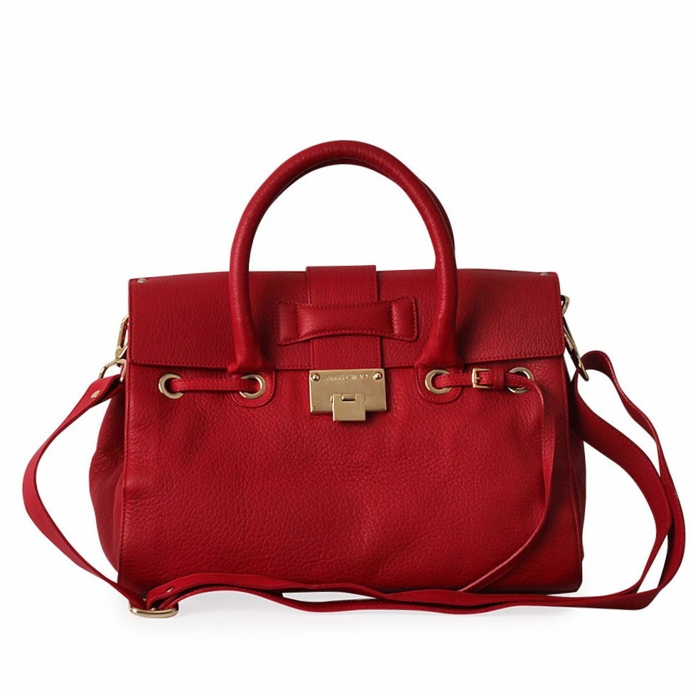 JIMMY CHOO Leather Rosalie Satchel Red | Luxity