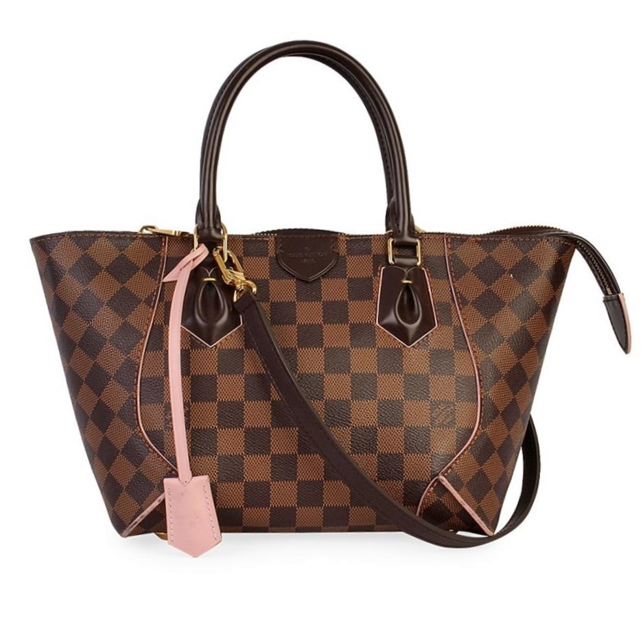 Louis Vuitton Damier Ebene Caissa Pm Rose Ballerine Luxity