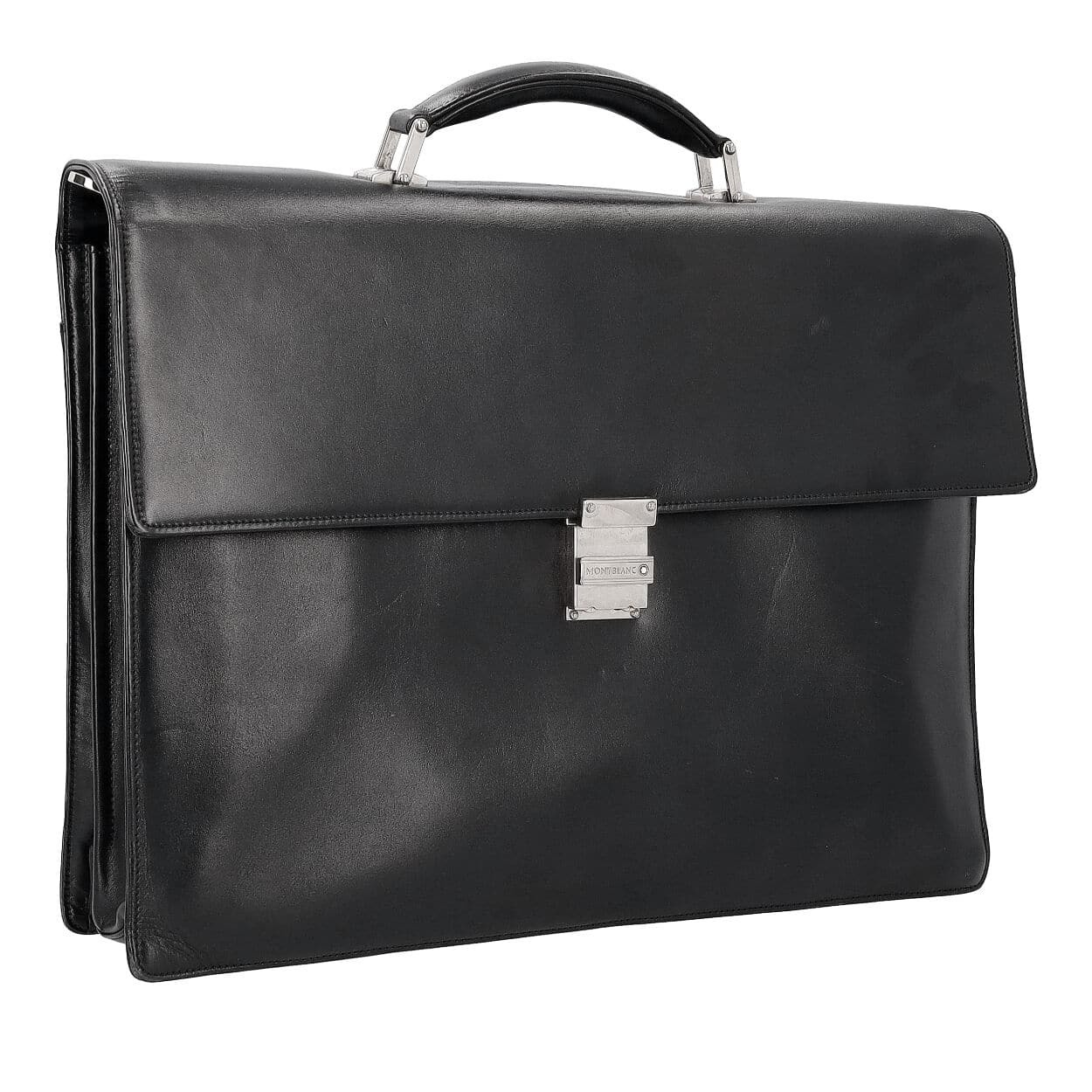 MONTBLANC Leather Meisterstuck Briefcase Black Luxity