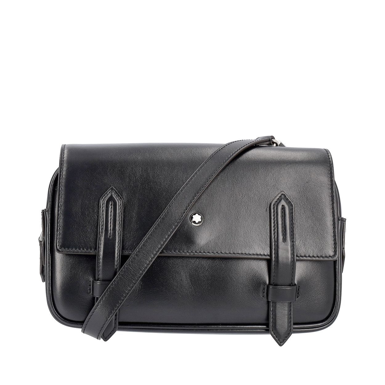 MONTBLANC Leather Meisterstuck Messenger Black | Luxity