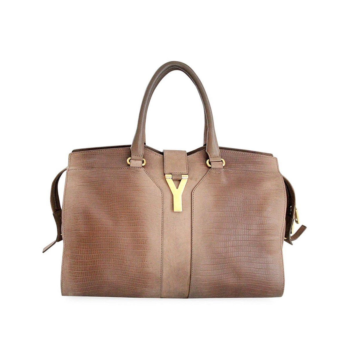 Yves Saint Laurent Leather Cabas Chyc Bag Brown Luxity