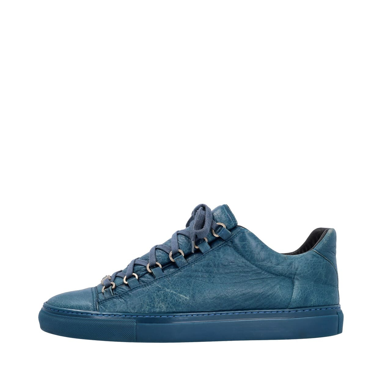 BALENCIAGA Leather Arena Sneakers Blue Luxity