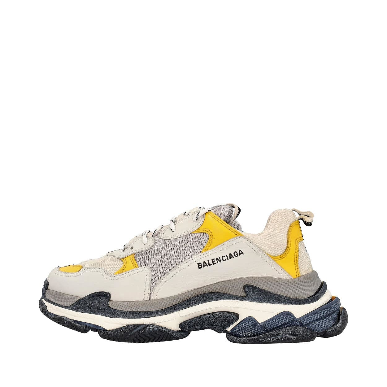 BALENCIAGA Leather Mesh Triple S Split Sneakers Multicolour Luxity