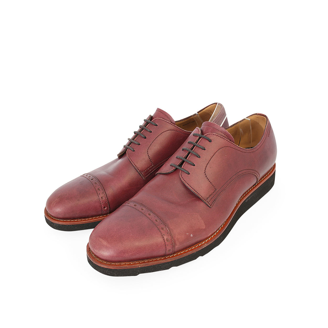 BALLY x VIBRAM Leather Oxford Brogues Burgundy Luxity