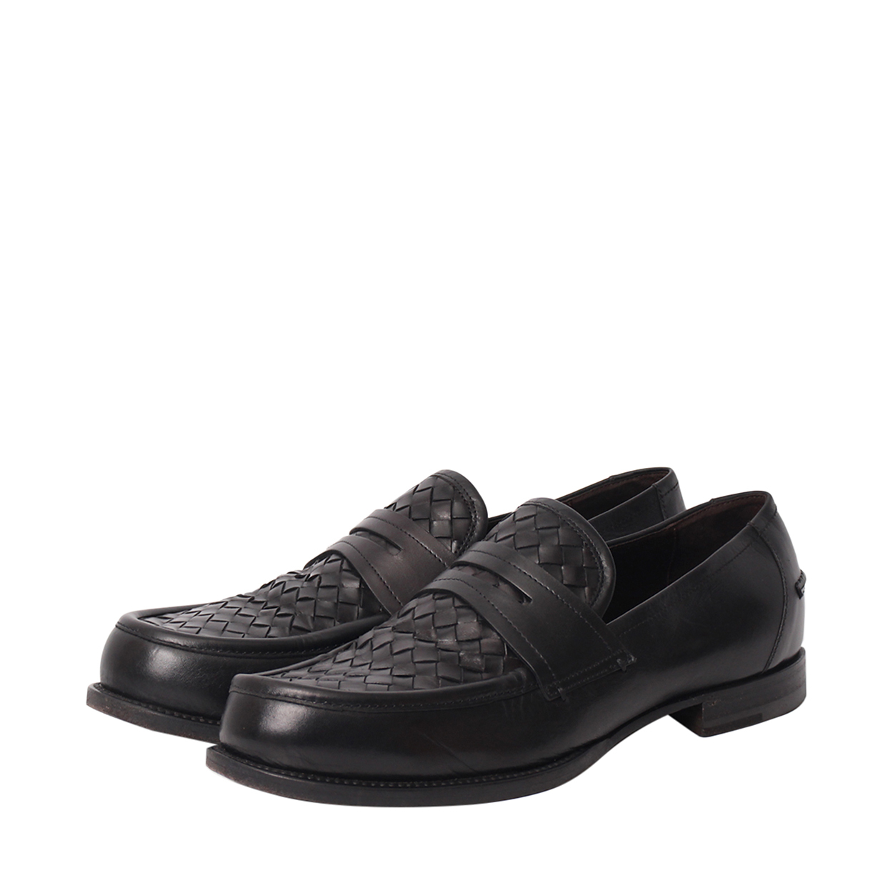 BOTTEGA VENETA Leather Intrecciato Loafers Black Luxity