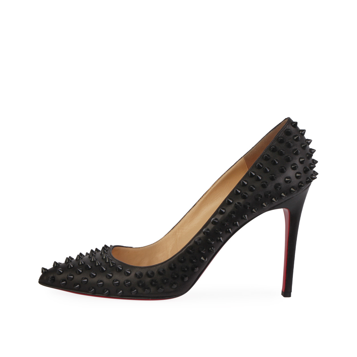 CHRISTIAN LOUBOUTIN Leather Pigalle Spikes Pumps Black Luxity