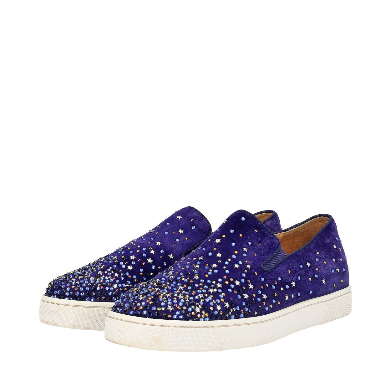 Blue suede louboutin sneakers best sale