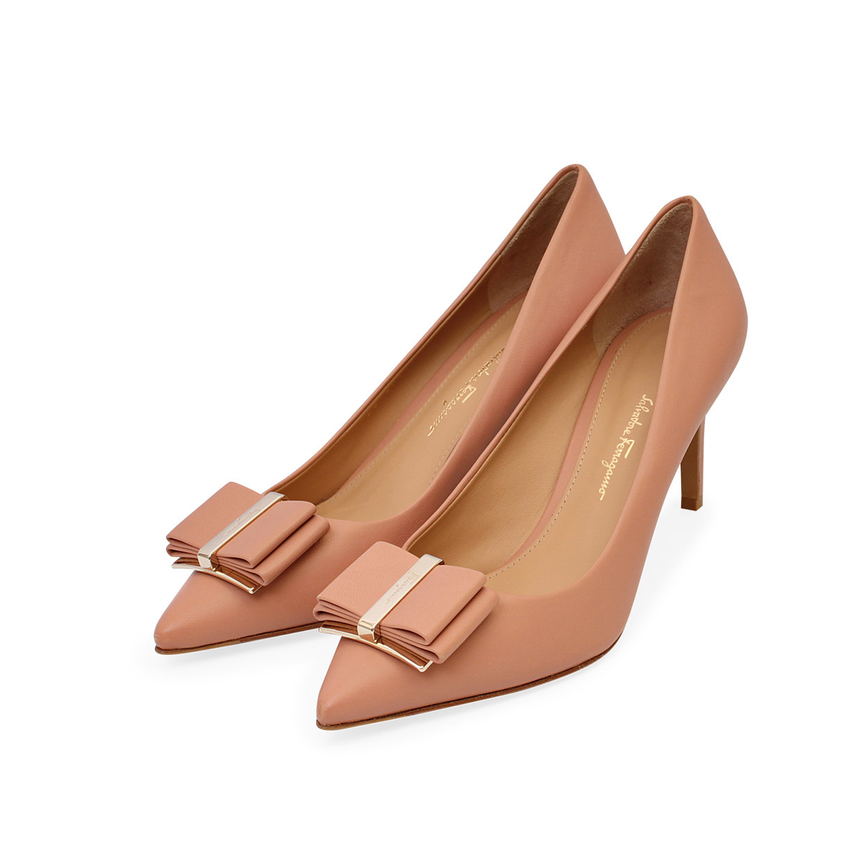 SALVATORE FERRAGAMO Double Bow Pumps New Blush Luxity