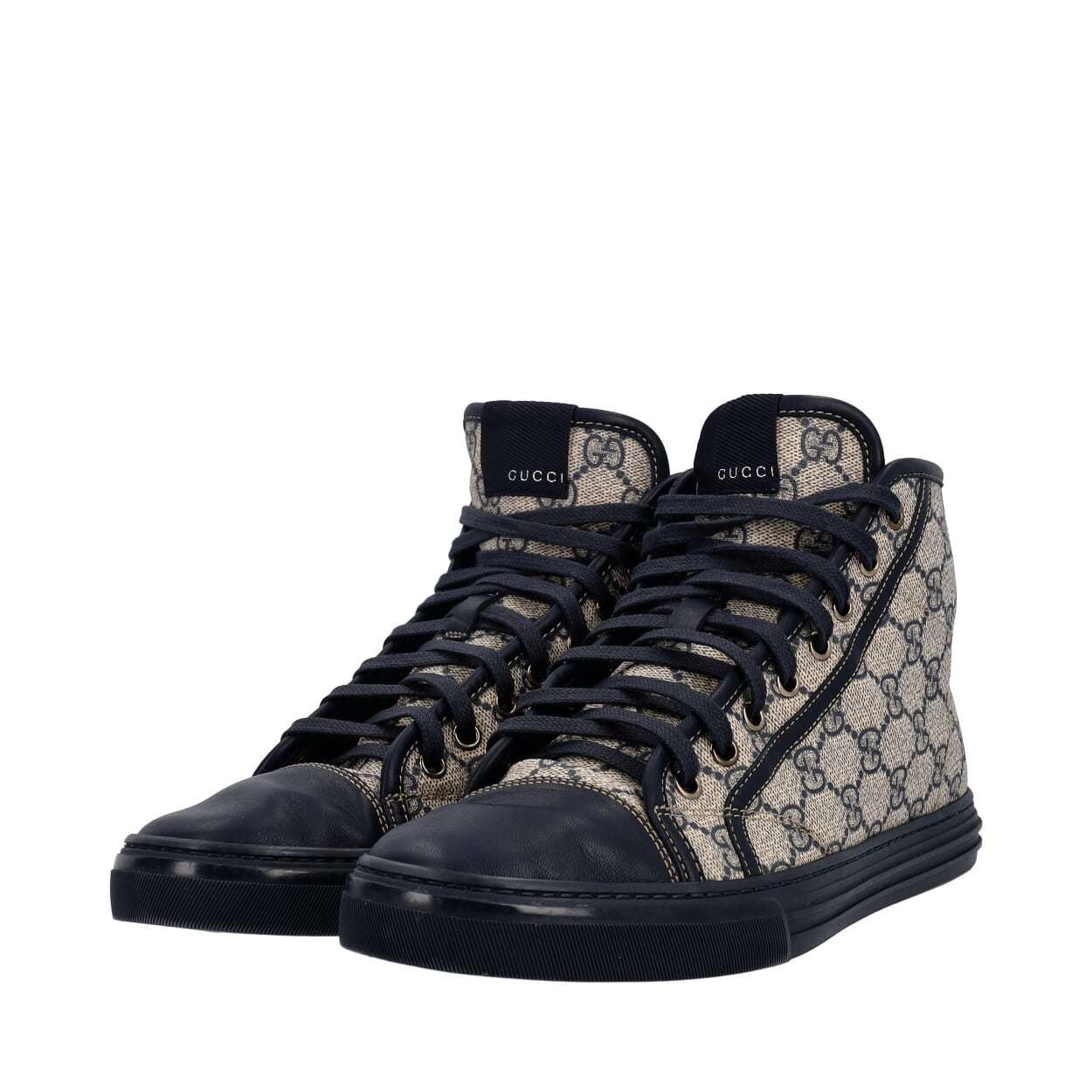 GUCCI Supreme High Top Sneakers Beige Navy Luxity