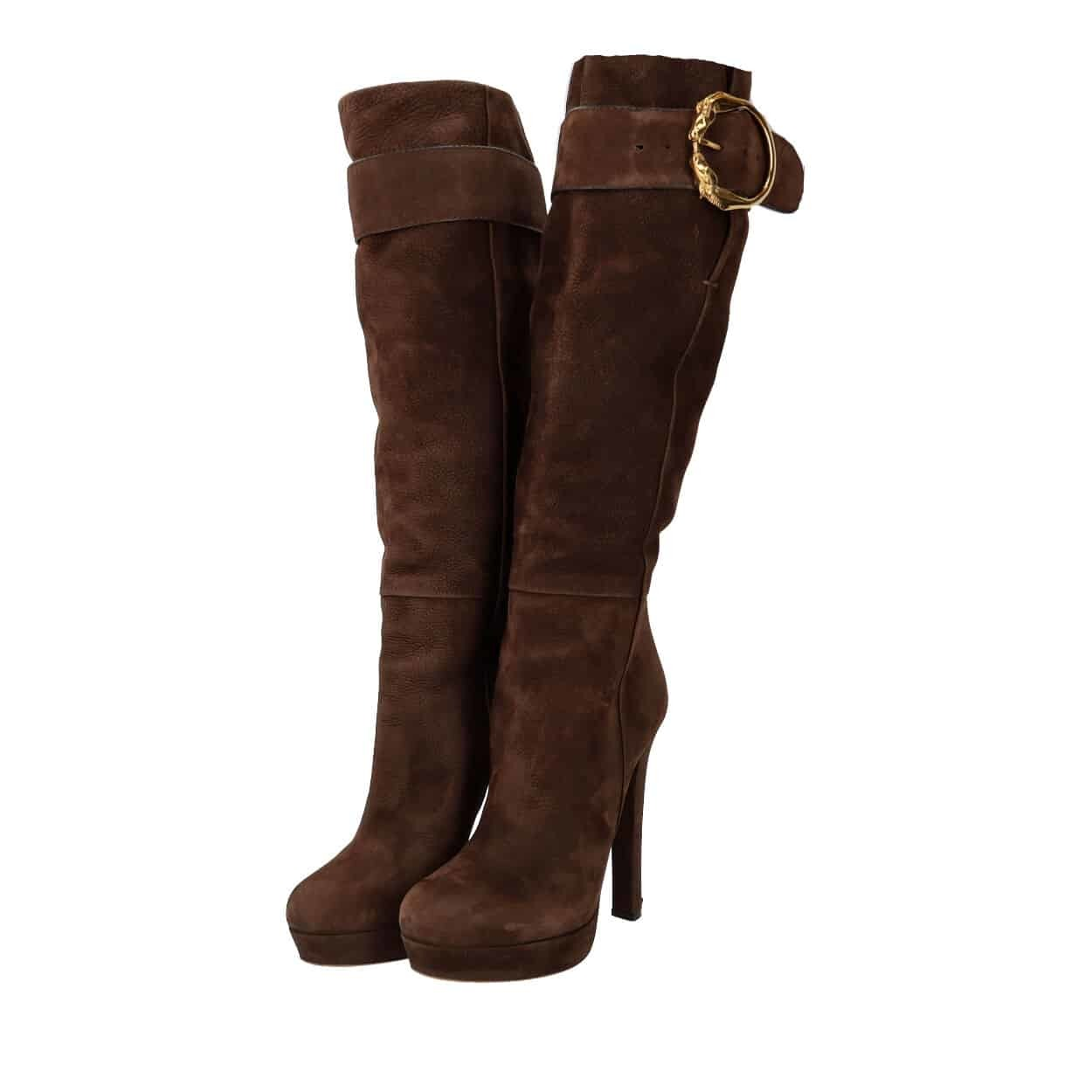 Gucci suede knee high boots best sale