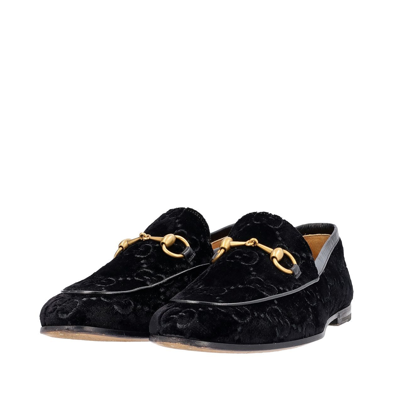 GUCCI Velvet GG Horsebit Loafers Black Luxity