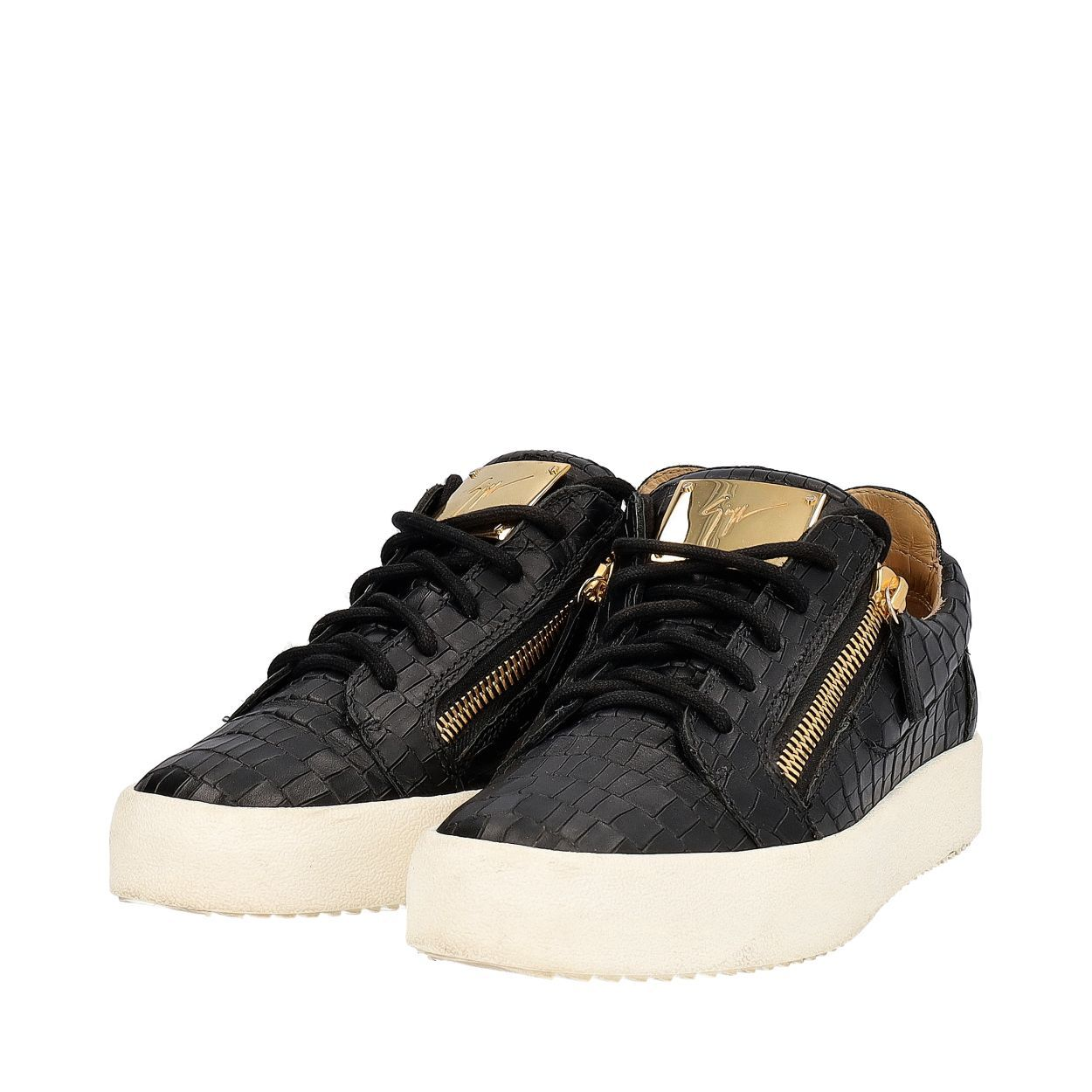 GIUSEPPE ZANOTTI Croc Embossed Frankie Sneakers Black | Luxity