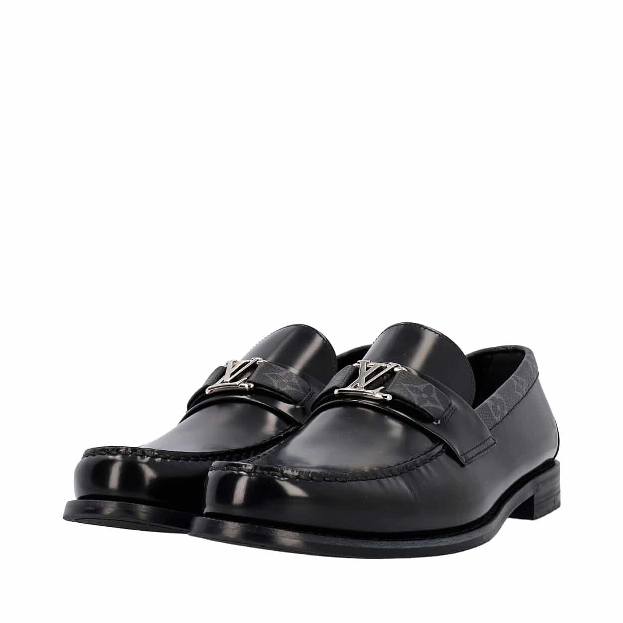 Black louis vuitton loafers on sale