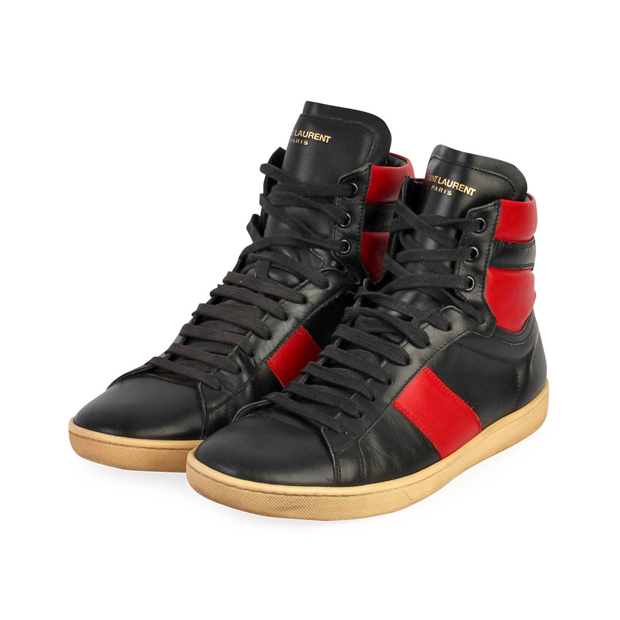 Black and red saint laurent sneakers fashion