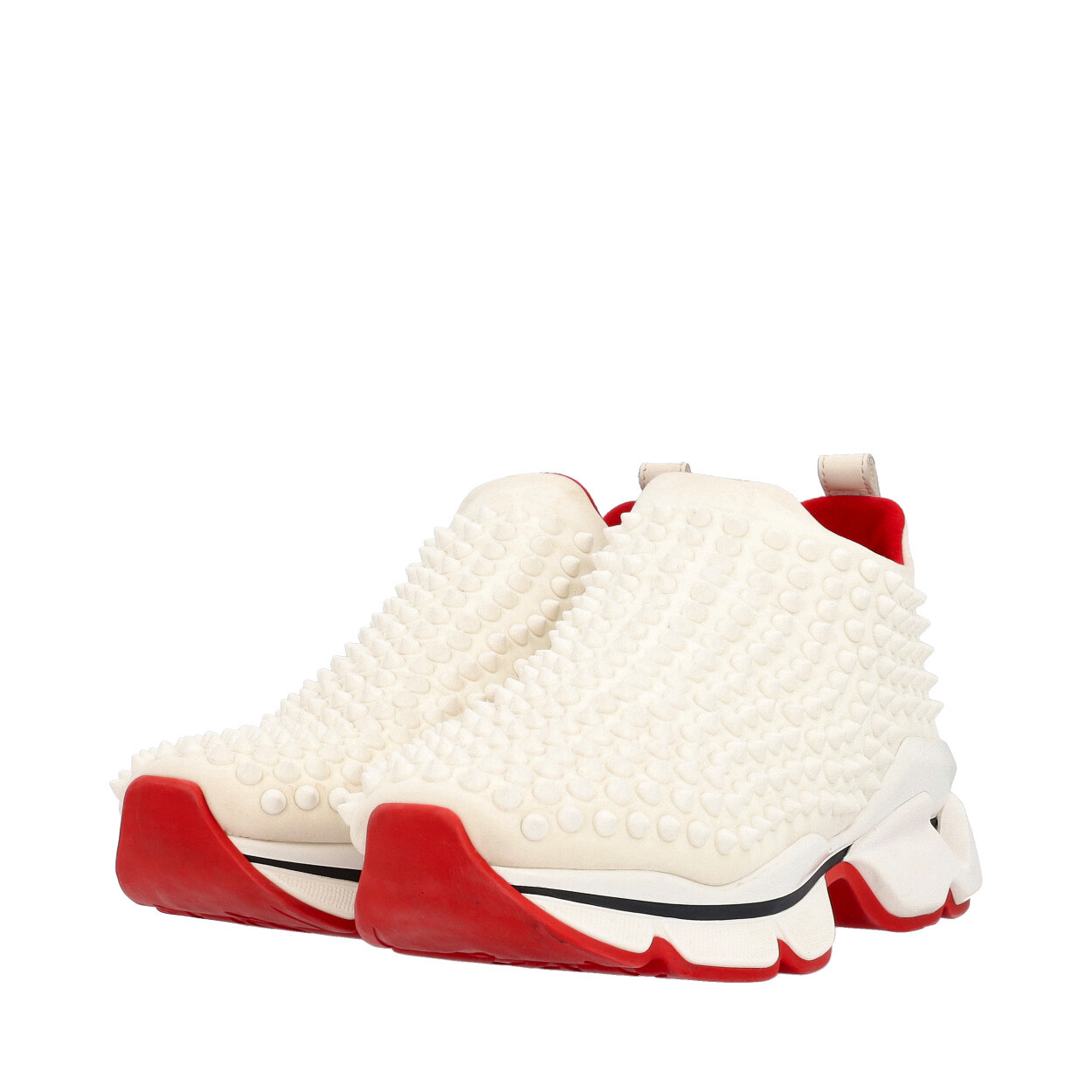 Louboutin trainers white spikes hotsell