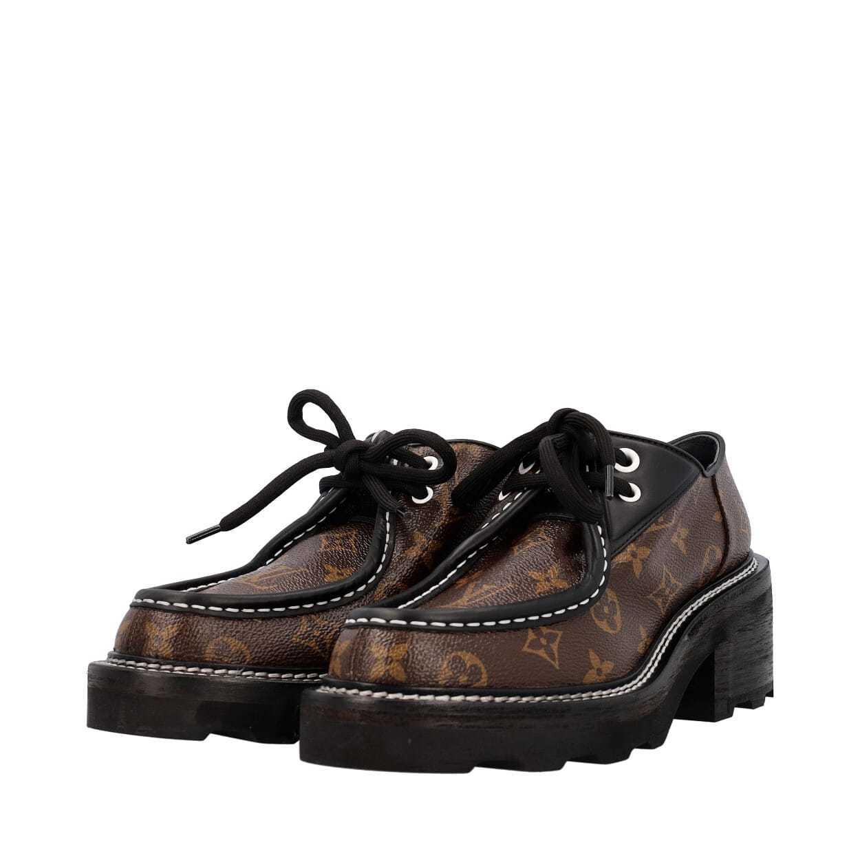 LOUIS VUITTON Monogram Beaubourg Platform Derby Shoes Luxity