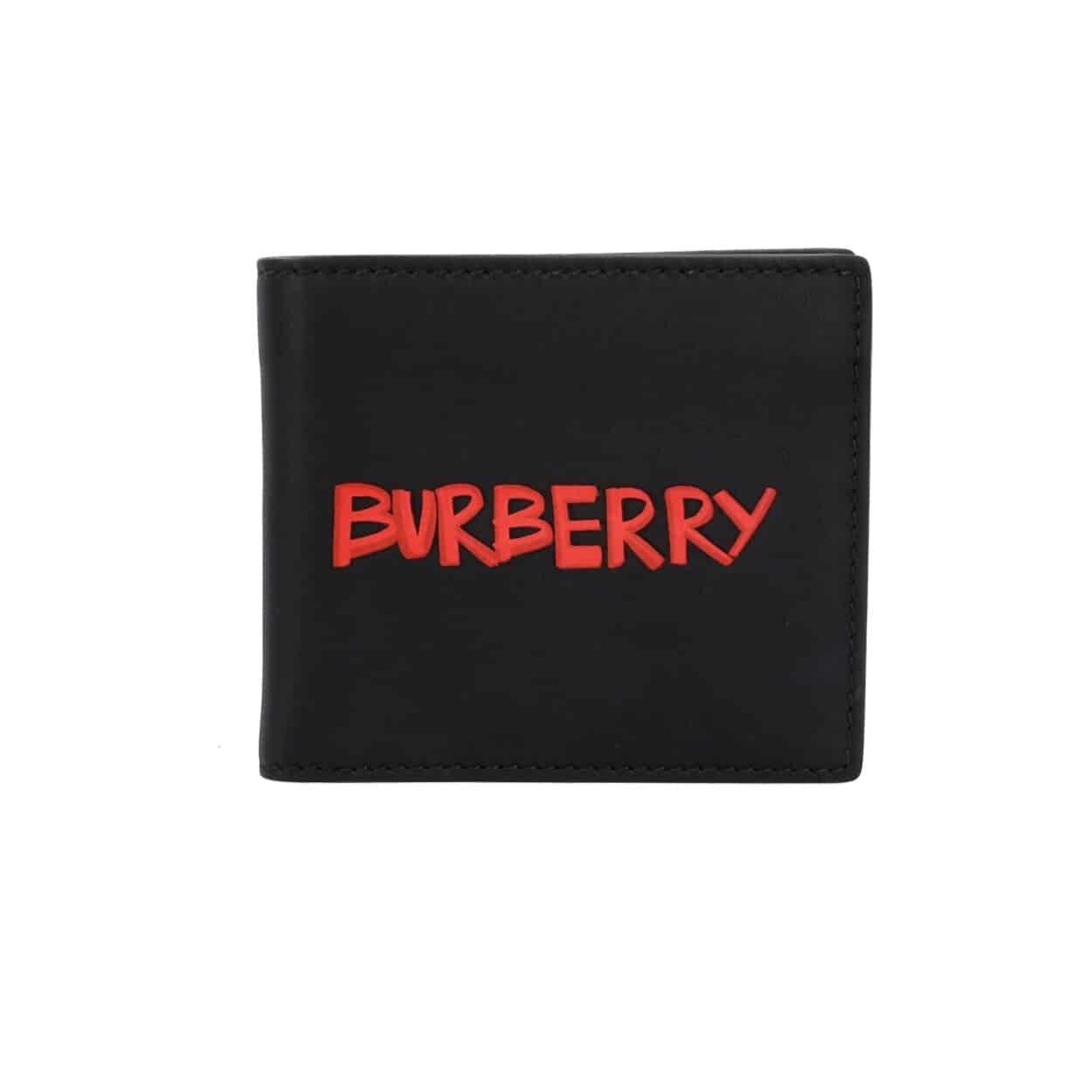 BURBERRY Leather Bifold Graffiti Wallet Black Luxity